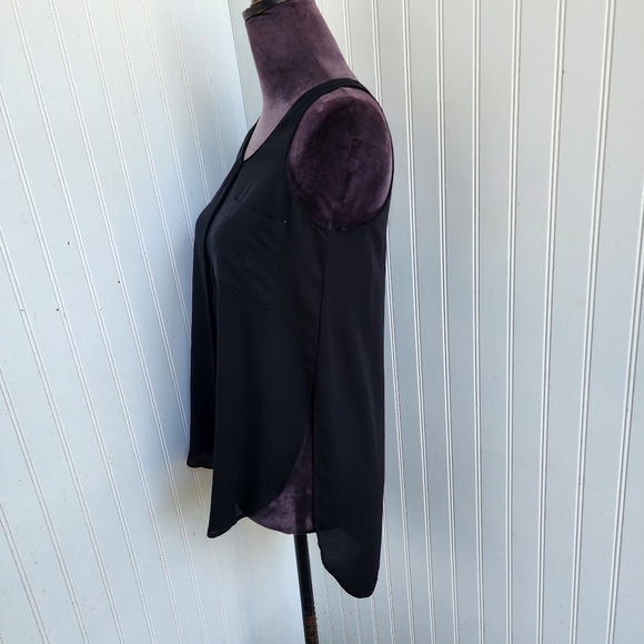 Express Women's Split Sides Sheer Sleeveless Top Blouse XS - Picture 3 of 11